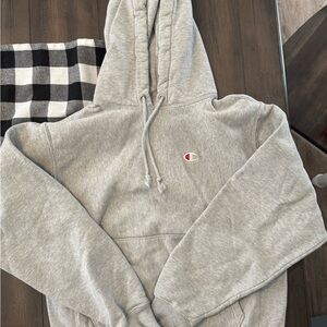 Champion Men's Light Gray Hoodie - Medium